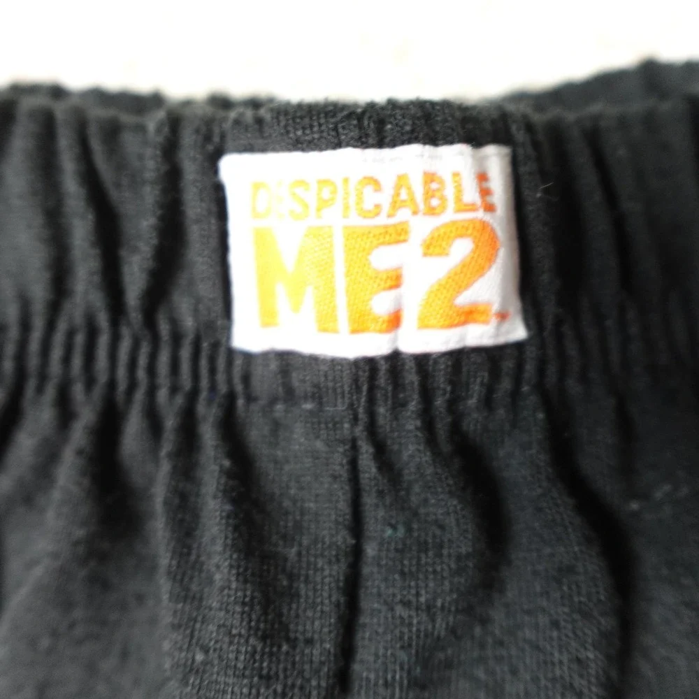Despicable Me 2 Boys Black Pajama Shorts Size 10/12 Elastic Waist Sleepwear